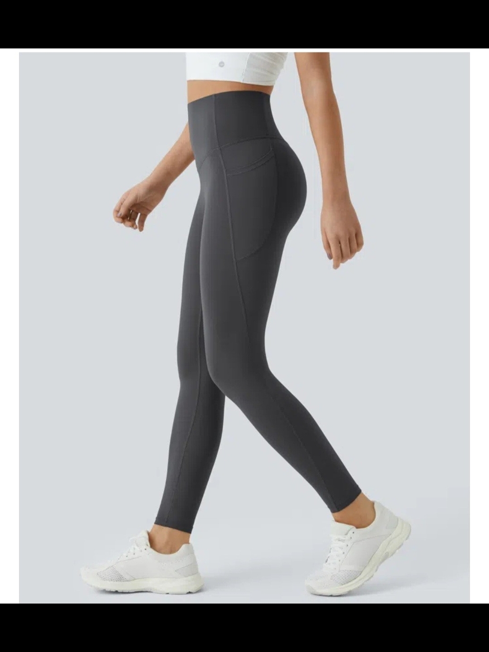 Halara High-Waist Charcoal Pocket Leggings